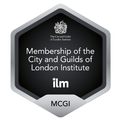 Credly badge for Chartered Marketer status and Fellow of the Chartered Institute of Marketing